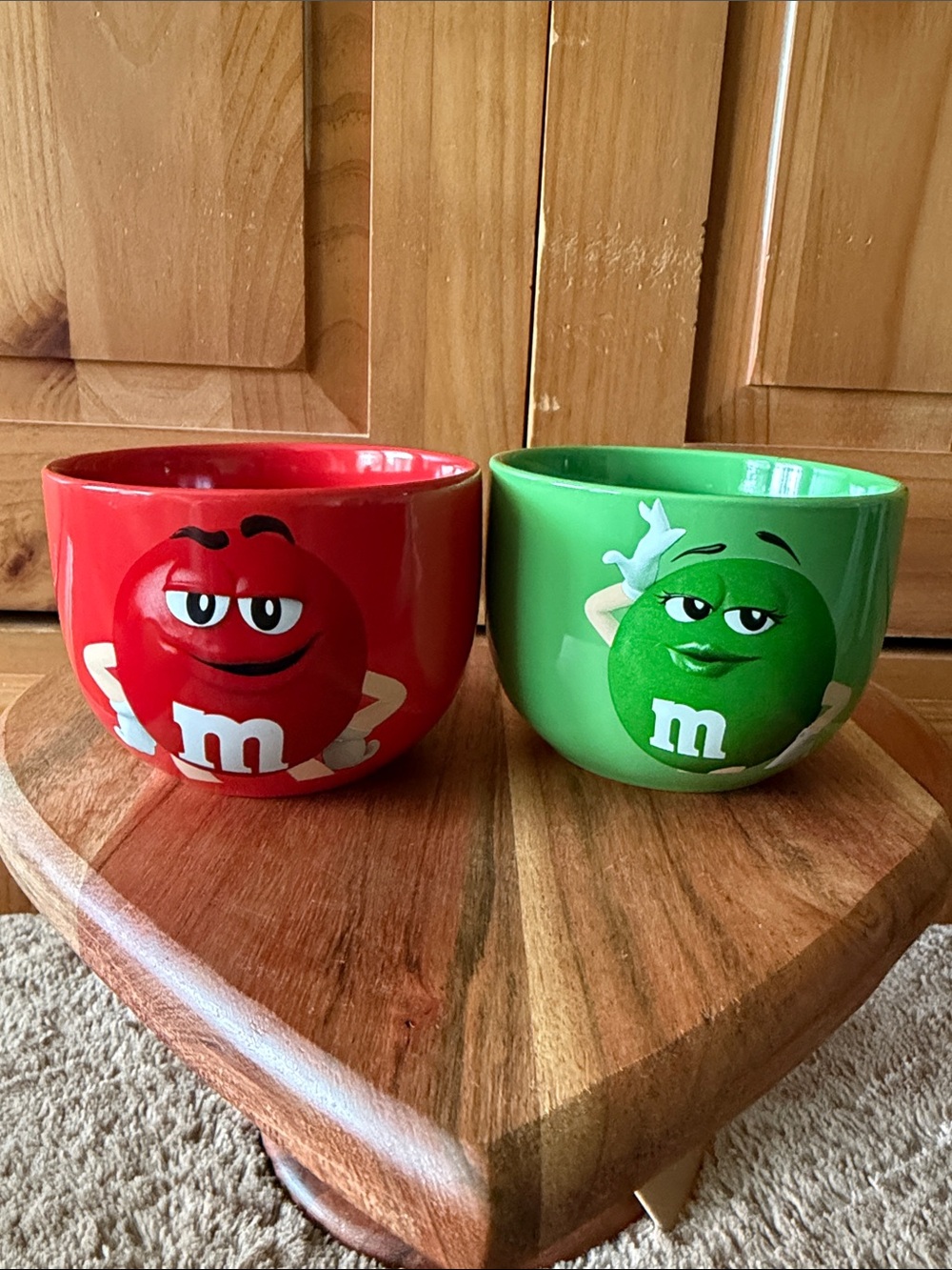 M&M'S Red & Green Character Ceramic Bowls
